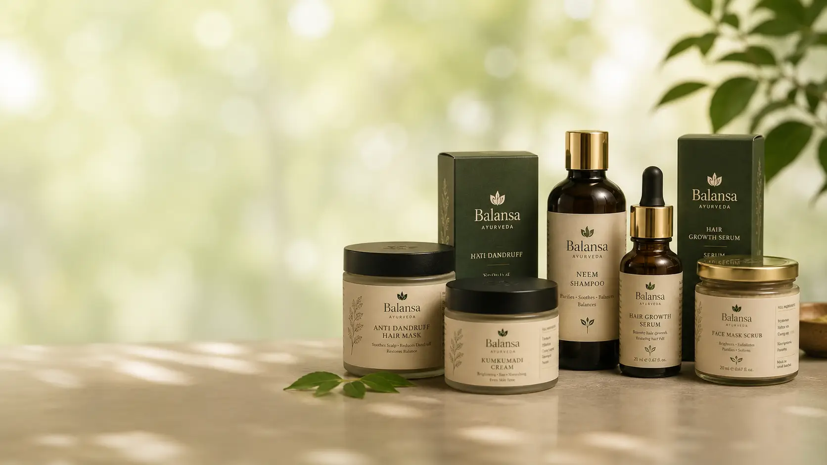 Handmade Balansa Ayurveda skin and hair care products with fresh Ayurvedic ingredients